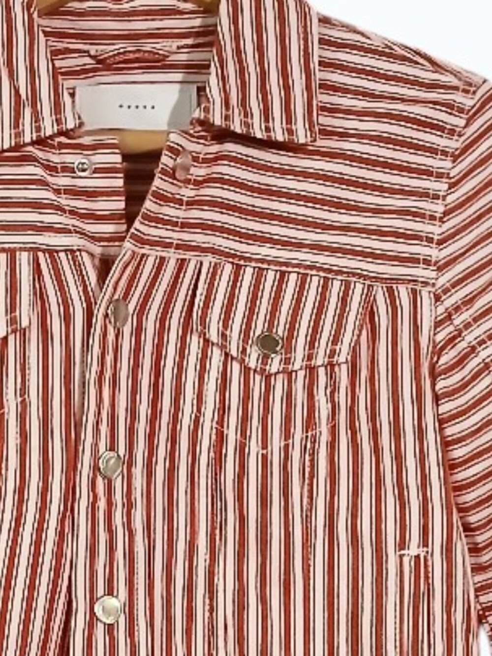 BLANKNYC Red & White Stripe Cotton Crop Jacket - EUC - Picture 9 of 16